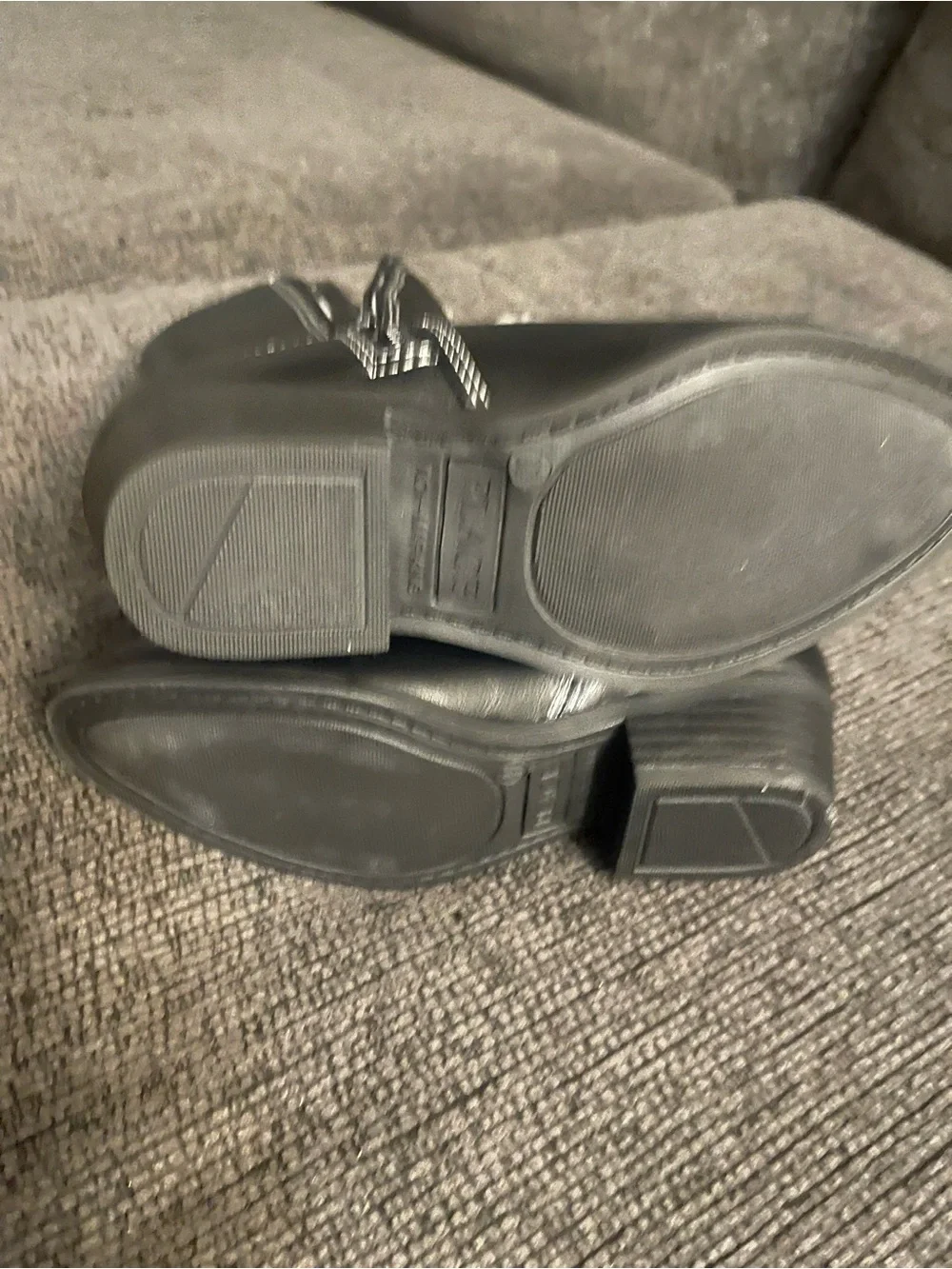 The Children's Place Black Kids Western Boots with White Stitching